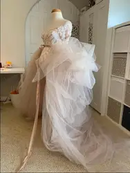 Long Tutu Puffy Tulle Skirt Maxi Wedding Bridal Tiered Tulle Skirts Detachable Train Overskirt Overlay Skirts Saia Custom
