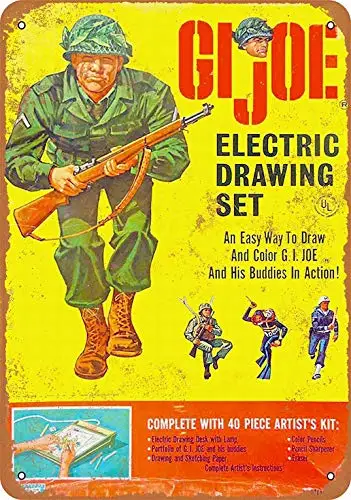 12 x 16 Metal Sign - 1965 GI Joe Electric Drawing Set - Retro Wall Decor Home Decor