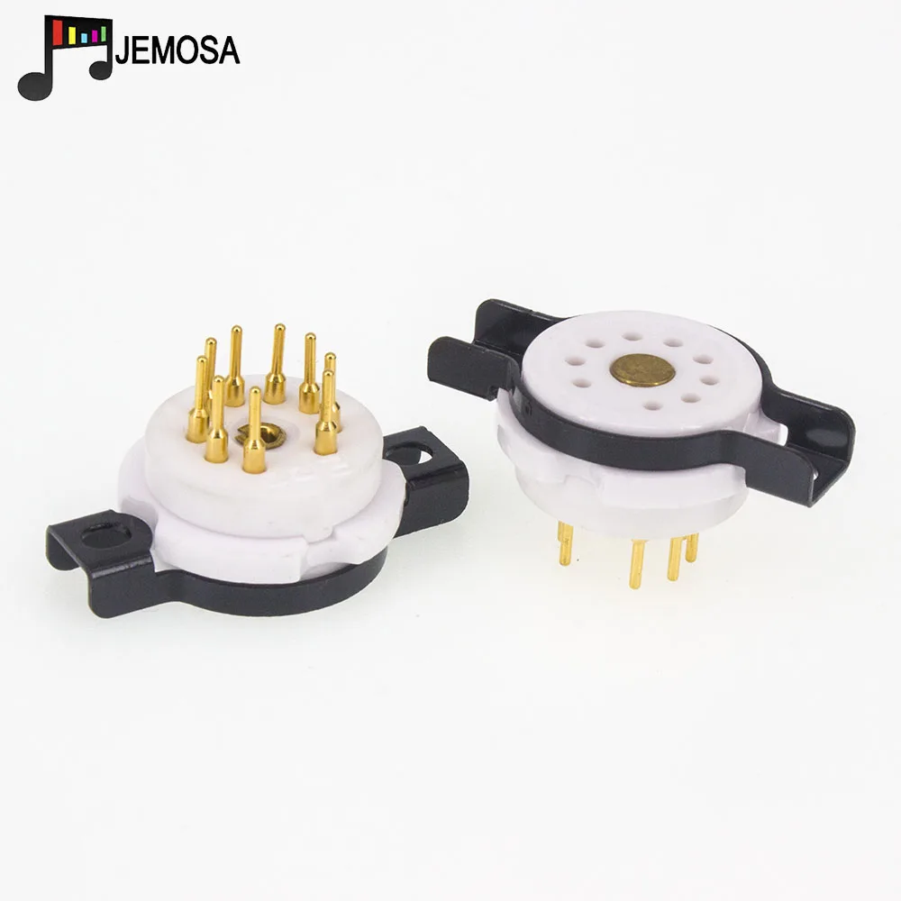 EIZZ Ceramic 9Pin Tube Socket Valve Base For ECC82 ECC83 12AX7 7199 ECC88 12AU7 EL84 Vacuum Tube HIFI Audio Vintage Amplifier