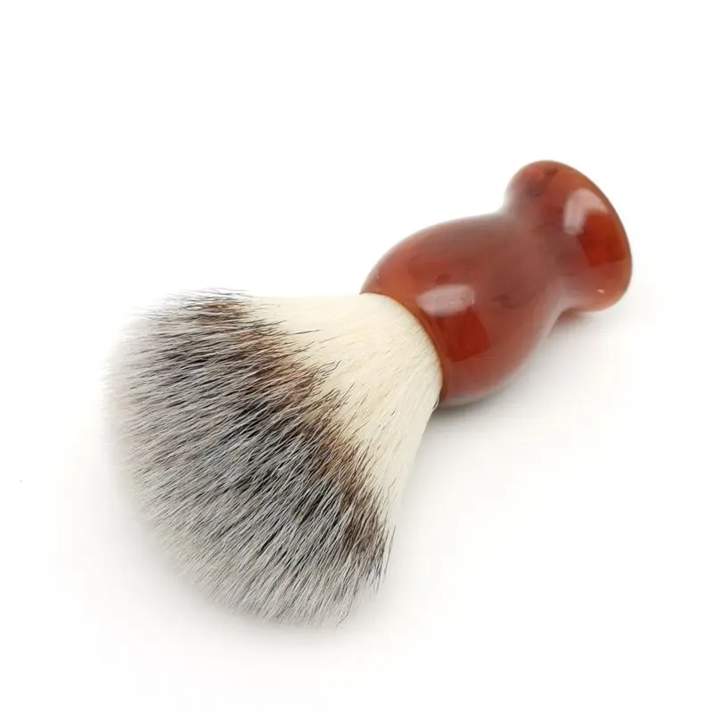 Brosse de rasage en fibres synthétiques, manche en résine, motif pluie brumeuse, parfait pour hommes, rasage humide, crème de sécurité