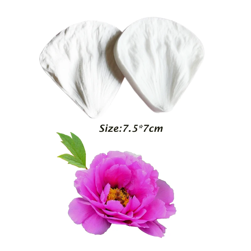 Peony Flower& Leaf Veiner Silicone Molds Baking Moulds Pastry Crafts Candy Chocolate Sugar Clay Handicraft Form Cake Tools CS255