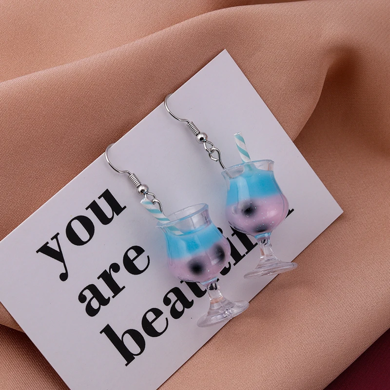 Neue Mode Emaille Kirsche Bier Dinosaurier Schmetterling Baumeln Ohrringe für Frauen Cartoon Design 3D Würfel Ohrringe Lustige Schmuck – Detail 8