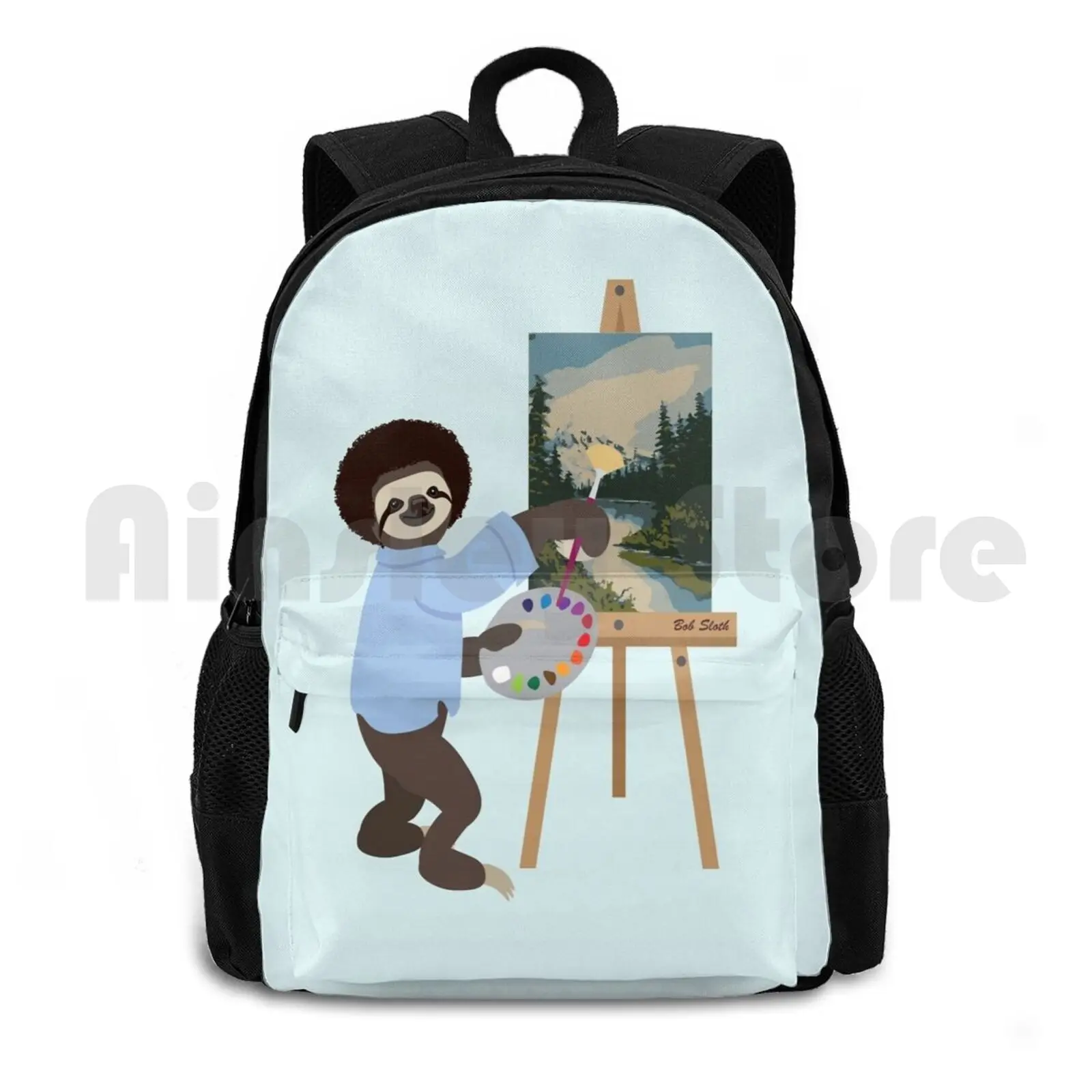 

Bob Sloth Outdoor Hiking Backpack Waterproof Camping Travel Sloth Sloths Bob Ross Happy Happy Little Trees Bob Sloth Sloth Love