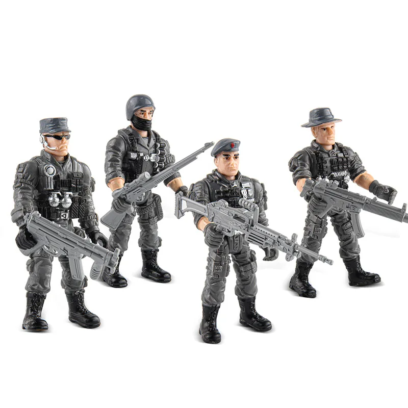 16 teile/los Große Krieger Soldaten Militär Action-figuren Spielzeug Spezielle Armee Kampf Polizei Soldaten Jungen kinder Spielzeug