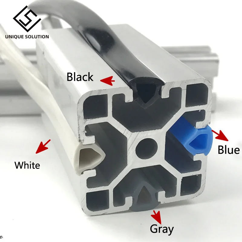 10 meters 20/30/40/50 series 6mm/8mm /10mm flat seal for 2020 aluminum profile soft Slot Cover/ Panel Holder C-Beam machine