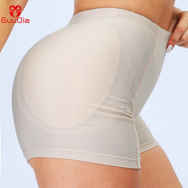 GUUDIA Removable Pads Women\'s Hip Butt Lifter Boy Shorts Sponge Padded Body Shaper Butt Hip Enhancer Control Panties Push Up