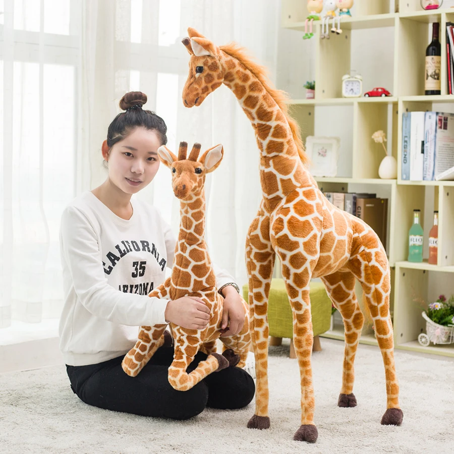 

High-quality Giraffe Plush Toy Doll Standing Pose Christmas Deer Rag Doll Sika Deer Doll Kids Toy Photography Props Decor