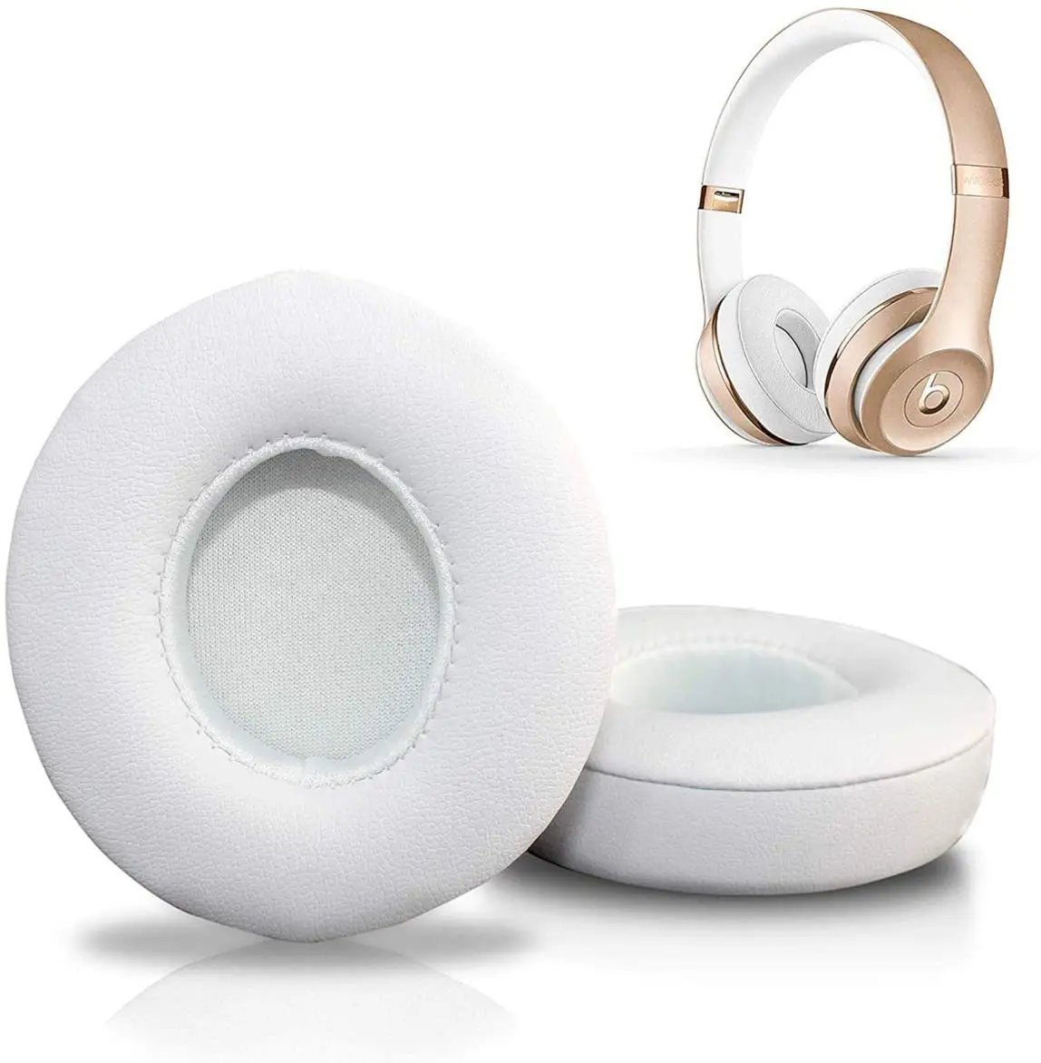 Beats Solo 2 y 3-almohadillas de repuesto para auriculares, almohadillas de espuma de memoria, fundas para auriculares inalámbricos, almohadillas de esponja para los oídos Cus