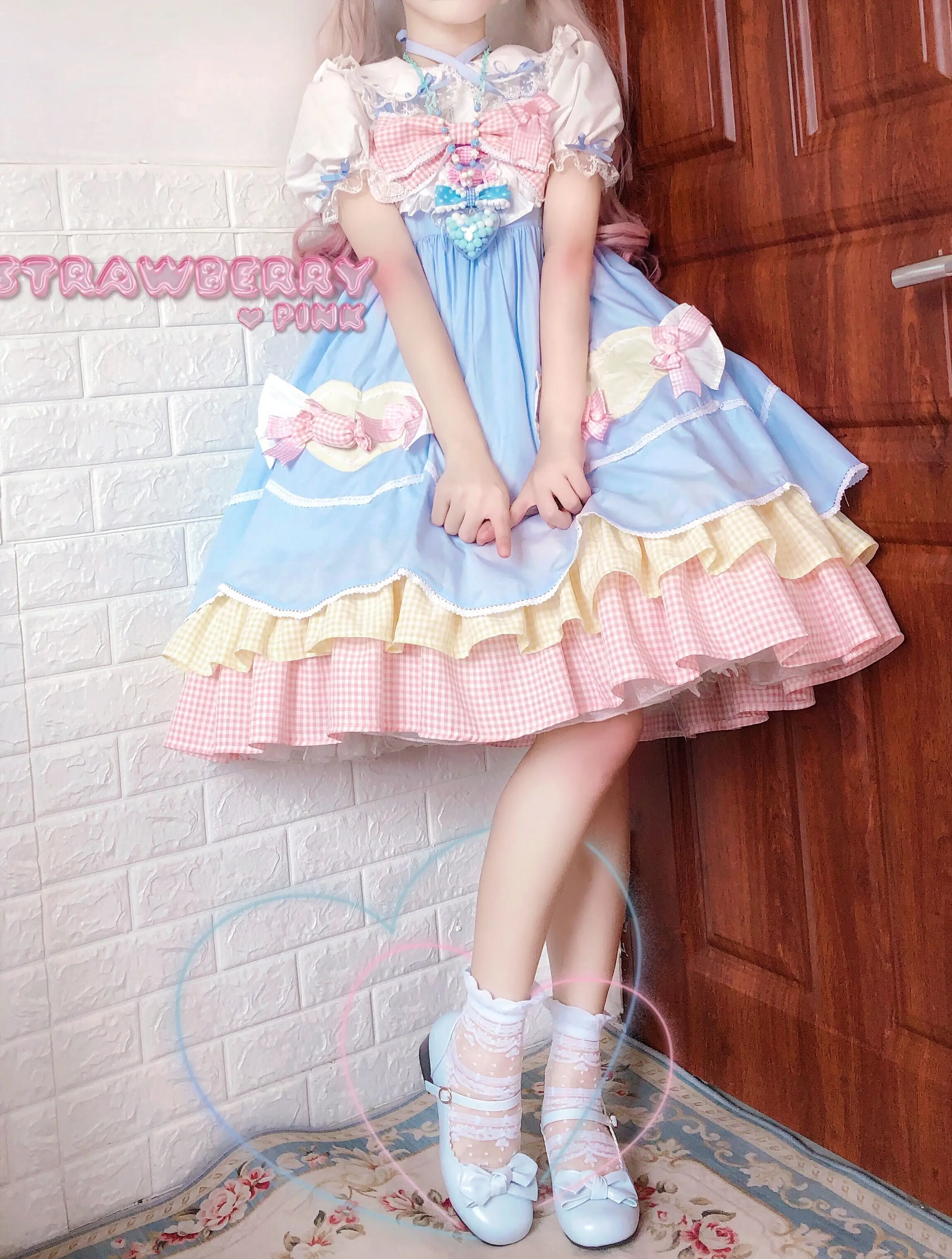 Robe Lolita à bretelles, Design Original, mignon, mignon, kawaii, été