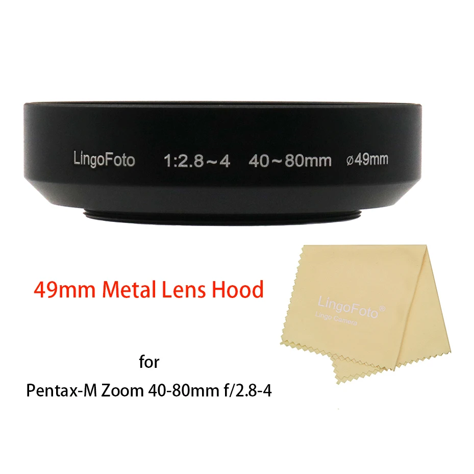 49mm Screw-in Metal Lens Hood for Pentax-M ZOOM 40~80mm f/2.8-4 lens