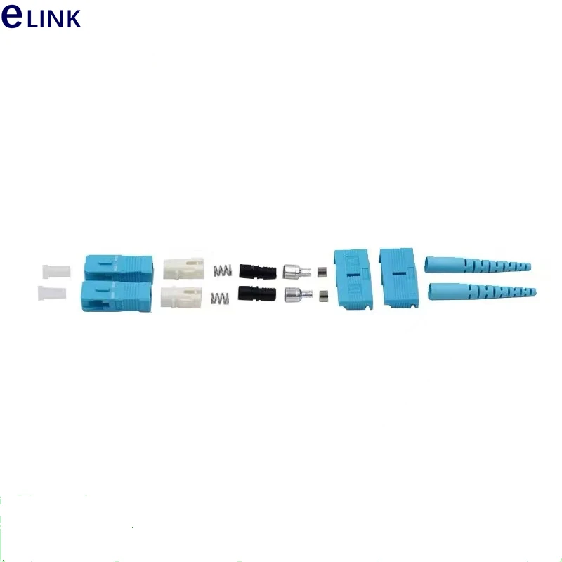 

SC fiber connector kits SC/APC duplex ceramic ferrule Un-assembled SM MM 3.0mm 2.0MM optical ftth accessories ELINK 200pcs