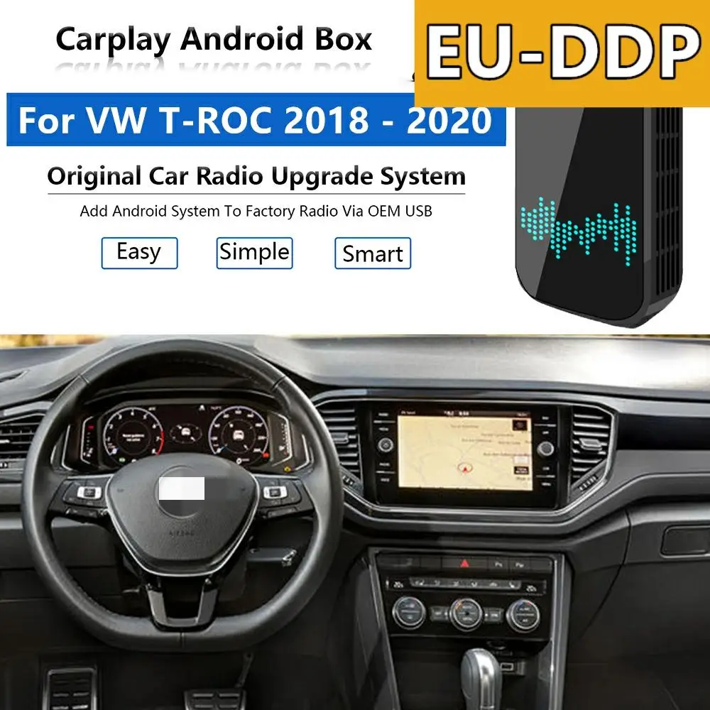 Radio Carplay upgrade Android Auto Audio For Volkswagen T-ROC 2018 - 2020 Apple Wireless AI Box Car Multimedia Player GPS unit