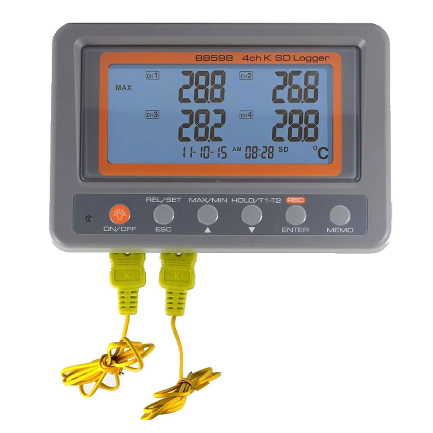 AZ88598 4-channel K thermometer SD card data logger thermocouple thermometer with SD card recording with backlight