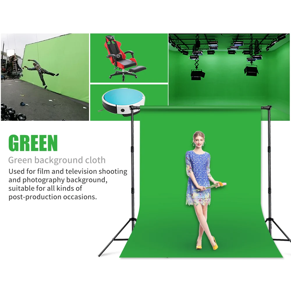 2*3/3*3M Photography Backdrops Polyester Cotton Photo Studio Backdrop Green Screen Chromakey Background Cloth Photo Studio