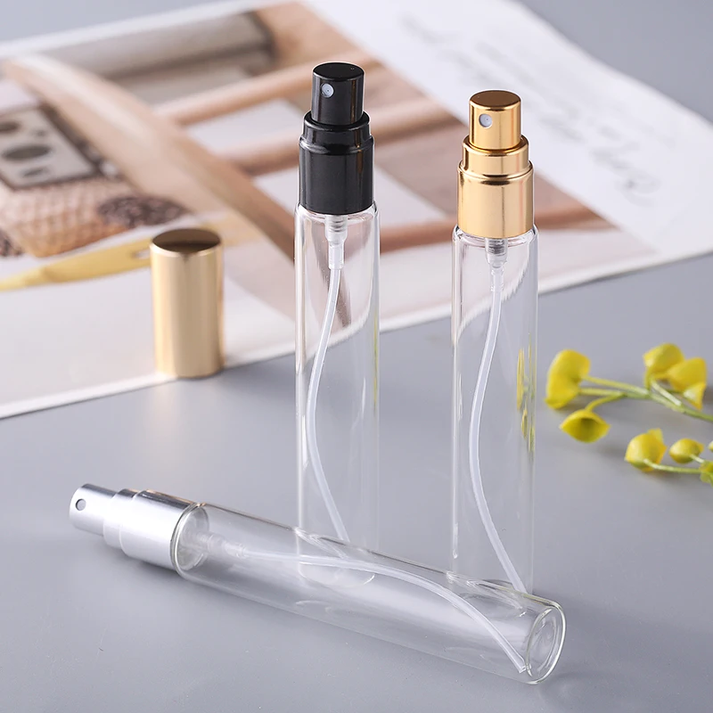 10/30/50pcs 15ml Gold Silver Black Clear Mini Perfume Glass Bottle Empty Cosmetics Bottle Sample Test Tube Thin Glass Vials