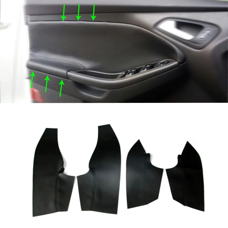 

Soft Microfiber Leather Door Panel Cover For Ford Focus 2014 2015 2016 2017 2018 Car Interior Door Panel Armrest Cover Skin Trim