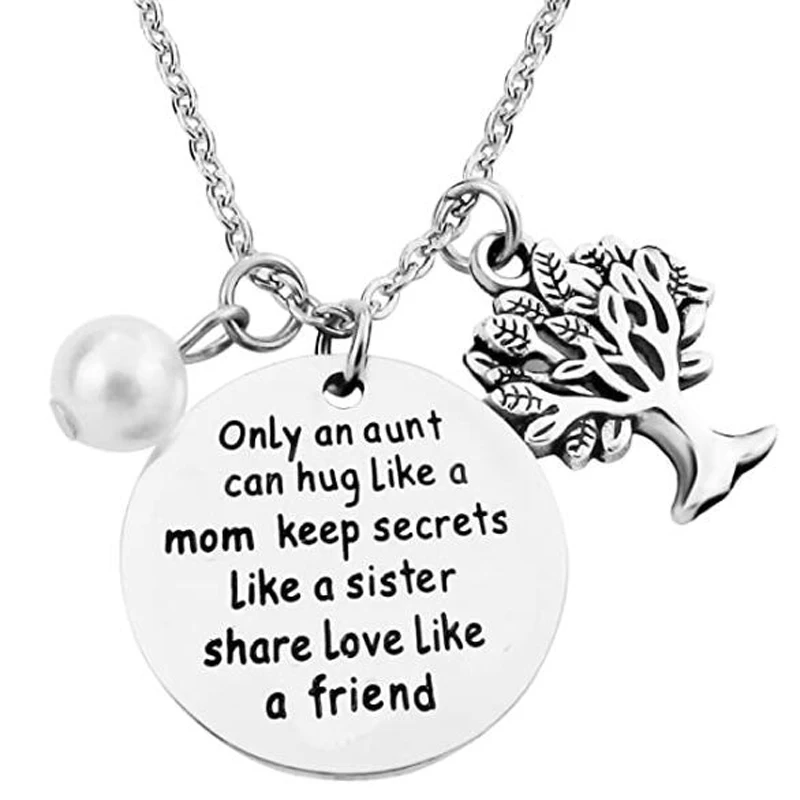 Only an Aunt Can Hug Like A Mom Keep Secrets Like A Sister Share Love Like A Friend Necklace ,Sister Jewelry,Aunt Gifts