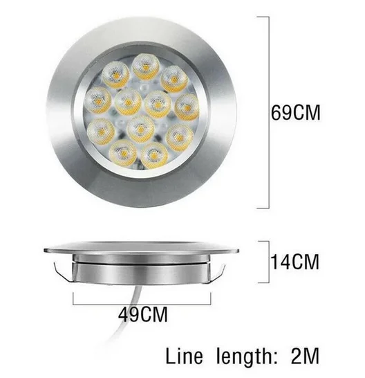 IP65 LED Lampu Sorot Mini 3W 12V Lampu Kamar Mandi Ultratipis 14Mm Tempat CE Lampu Kabinet Lampu Langit-langit Tersembunyi