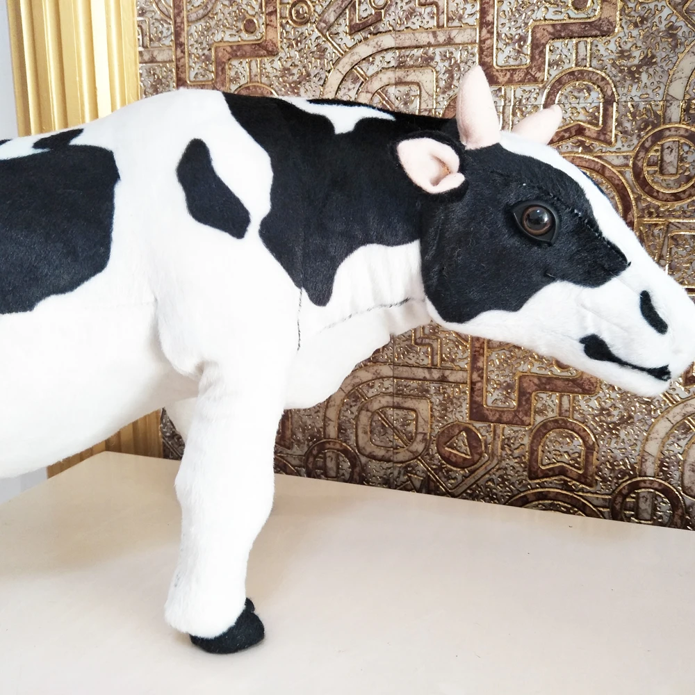 Simulation New White Black Milk Cow Children Plush Toy Birthday Gift