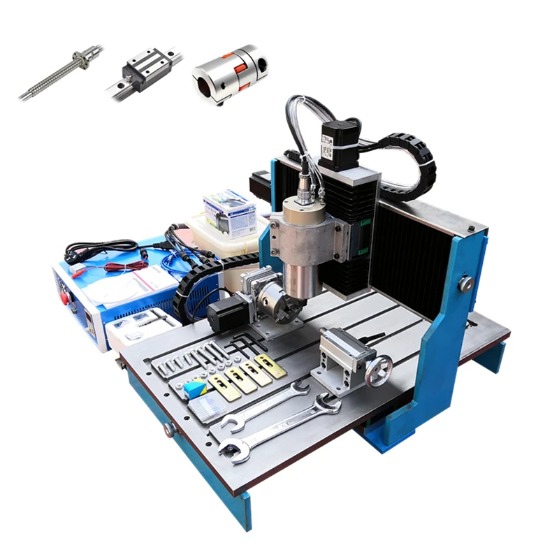 Linear Guideway CNC Router 6040L 1.5KW 2.2KW LPT USB 3Axis 4Axis Metal Engraving Machine Steel Table