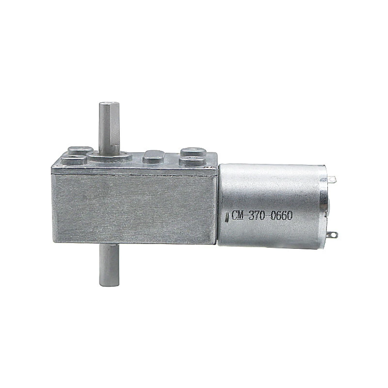 JGY-370 Double Shaft 12v 24V DC Motor 6V Worm Gear Motor Reduction Speed PWM