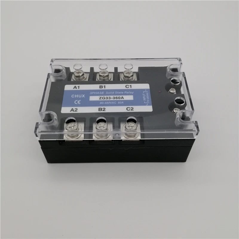 CHUX Three Phases SSR Solid State Relay 60A 90-480VAC ZG33-360A 70-280V AC to AC 60A Relay