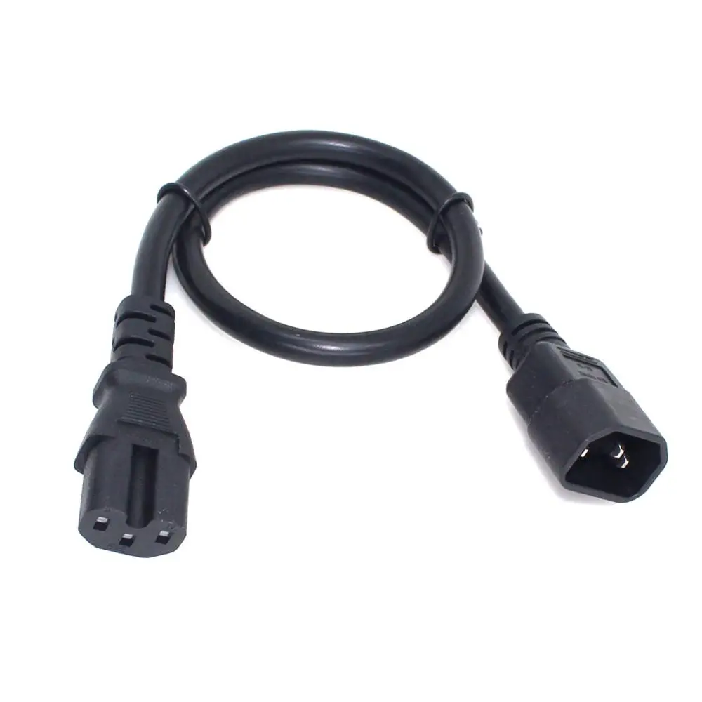 50cm IEC320 C14 Male Plug to IEC320 C15 Female Power Extension Cable 3G1.5mm square AC Extender Lead Cord