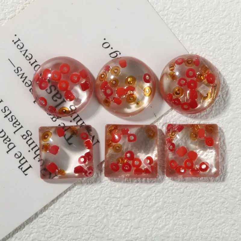 

100pcs Fashion Resin Dream red half ball fitting headdress charm Jewelry accessories handmade DIY