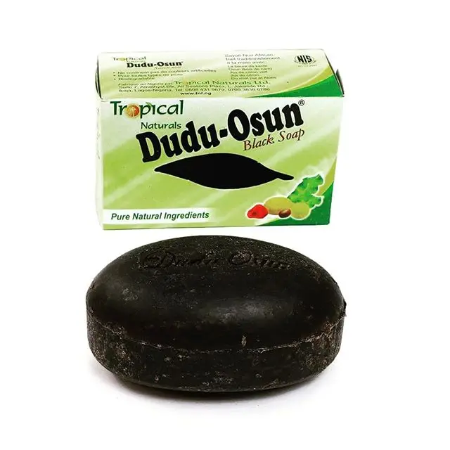 Sabonete Preto Natural Africano com Ingrediente Natural, Tropical Dudu Osun, Hidratação de Karité, Noir, Mel, Cacau, Aloe, 150g