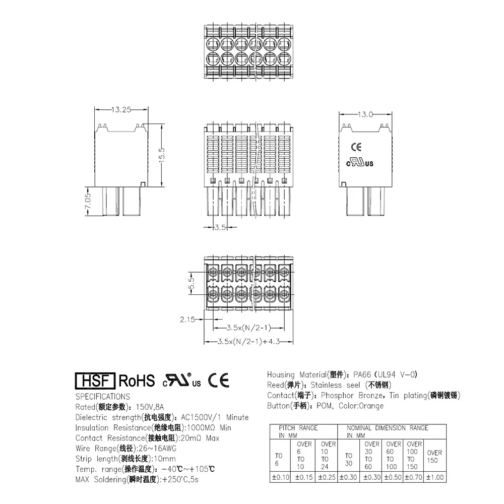 10 adet/50 adet 3.5mm 15EDGKNH KF2EDGKS DFMC 1,5/ 4-ST-3,5 kadın PCB konektörü takılabilir PLUG-IN TEMINAL blokları PHOENIX CONTACT