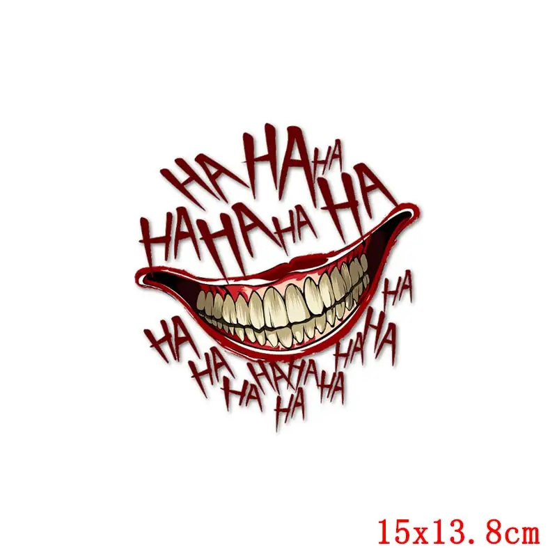 Punk Patches Motorcycle Heat Transfers Patch Iron On Transfers For Clothing Horror Movie Jacket Rock Sticker For T-Shirt