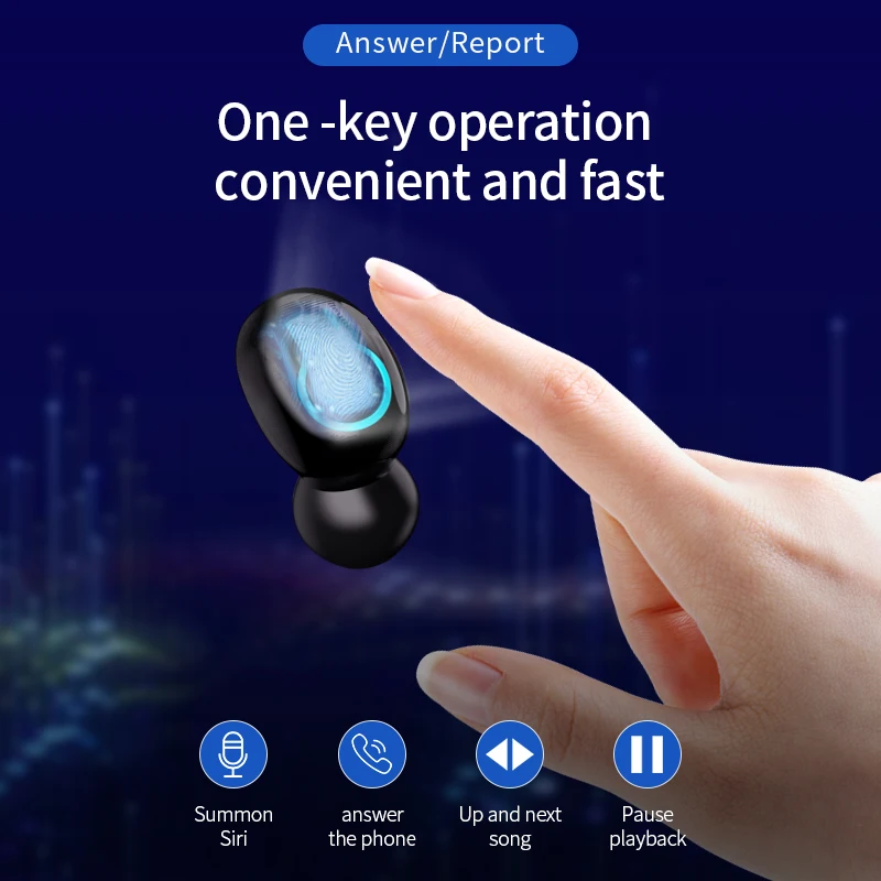 Tws Draadloze Bluetooth Oortelefoon Stereo Hoofdtelefoon IPX5 Waterdichte Headset Met Dual Mic En 6000Mah Opladen Case Power Display