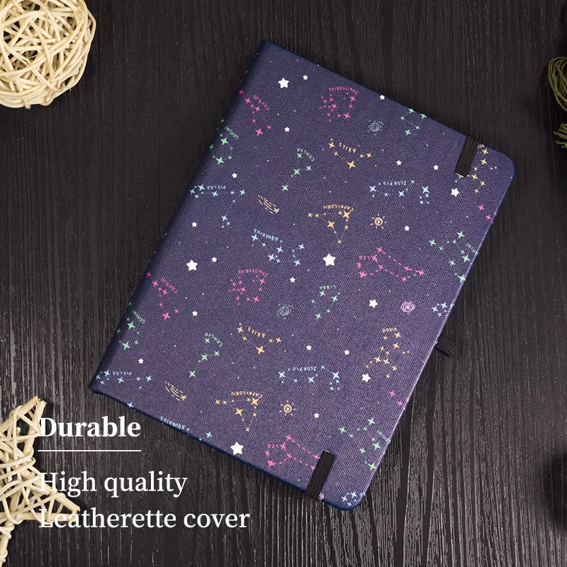 Corderona B6 160gsm Dotted Bullet Notebook Hard Cover Leatherette Elastic Band Back Pocket Travel Journal