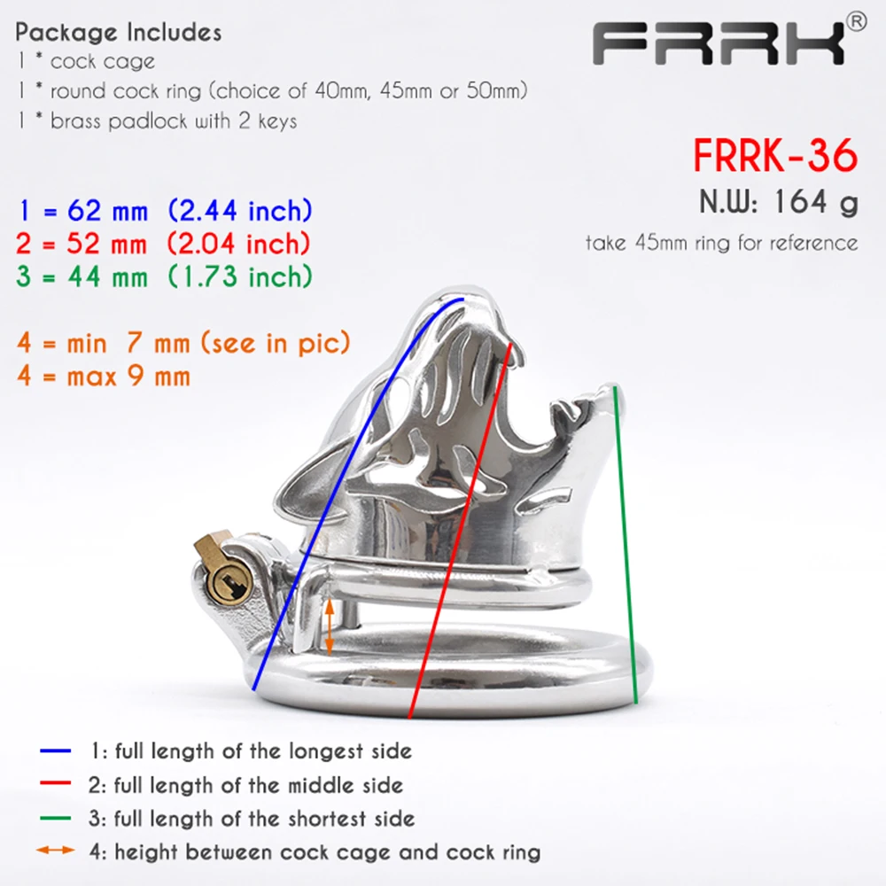 FRRK Cub Chastity Cage Leopard Cock Rings Metal Male Bondage Belt Devices BDSM Kinky Naughty Fetish Sex Toys for Men Lock Penis