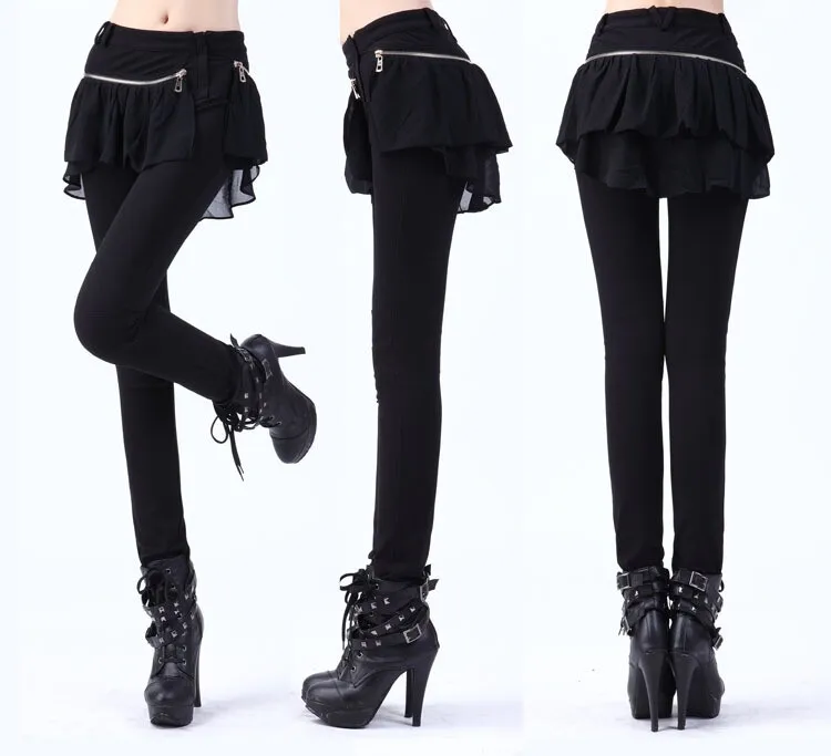 2020 autumn and winter new culottes all-match leggings skirts, outer wear elastic fake two-piece pencil leggings