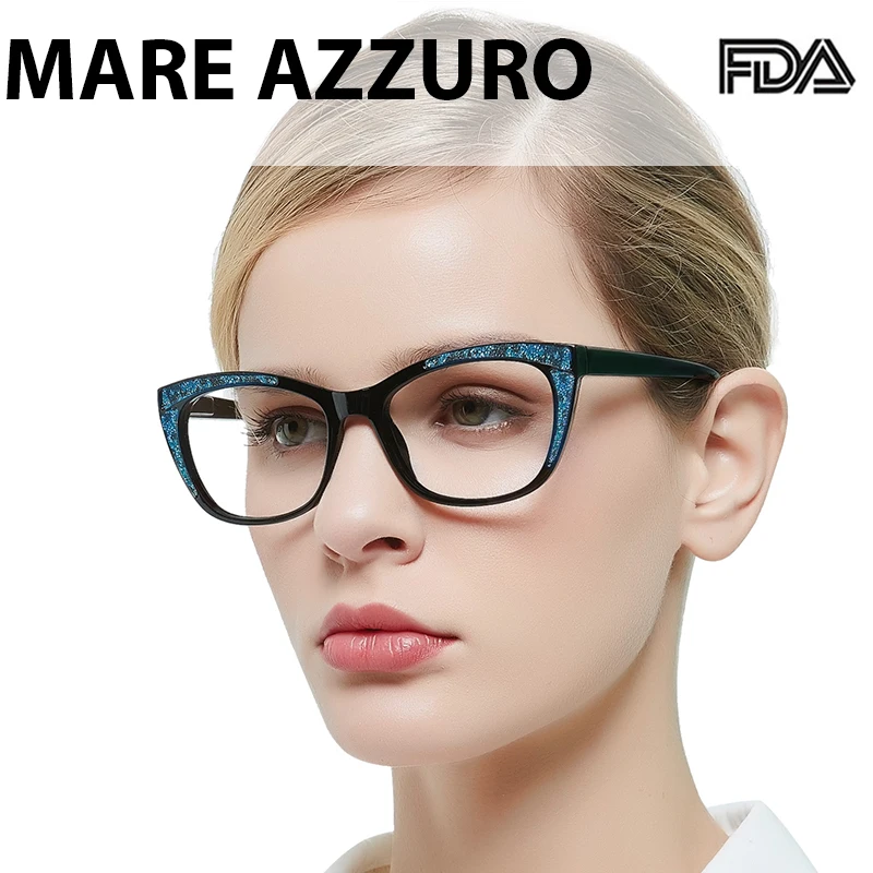 Reading Glasses Women Matte Material Leesbril Retro Cat Eyes Lesebrille Magnifying Glass Diopter +150 +250 to +600 MARE AZZURO