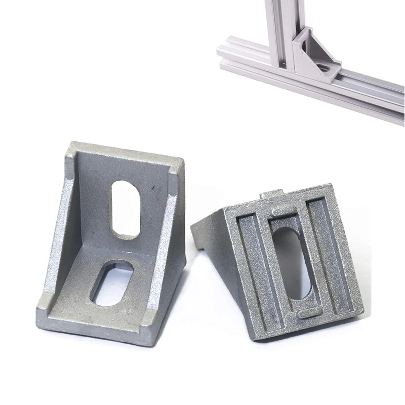 4040 Corner Bracket Right Angle L Shape Corner Bracket Brace Fastener 2 Hole Aluminum Brackets for Extrusion Profile