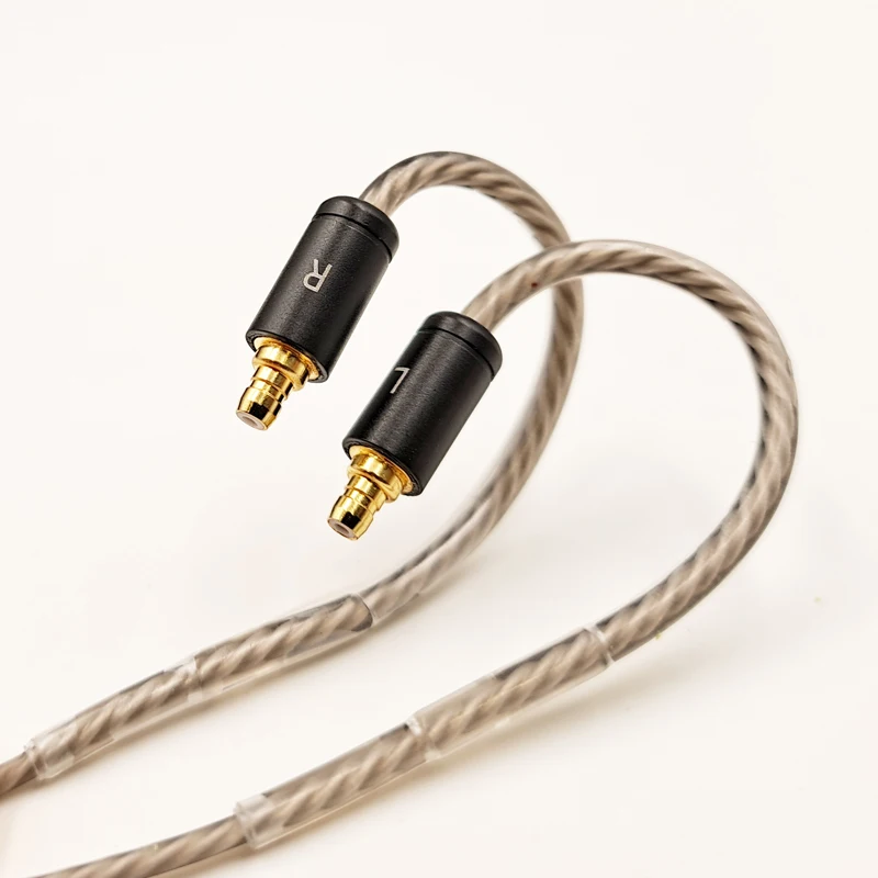 ใหม่สำหรับหูฟัง Sennheiser สาย IE100 IE400 IE500 100% ความบริสุทธิ์ Silver-Plated สายอัพเกรดปุ่มควบคุมไมโครโฟน