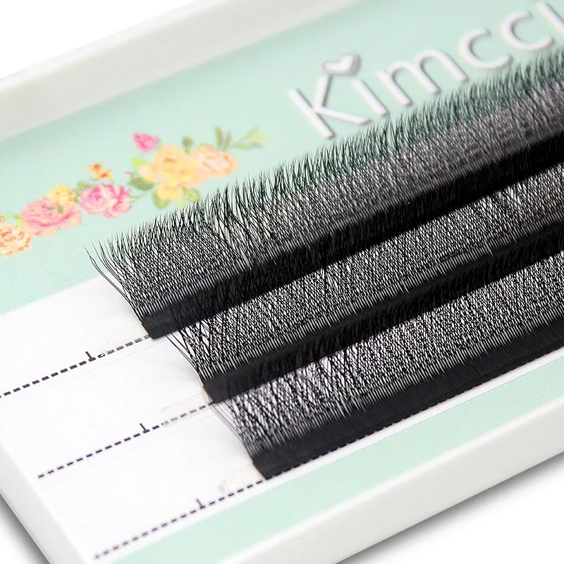 Kimcci W Shape False Eyelash Extensions 3D/6D Fake Eye Lash Building Mesh Surround Cross VV Lashes Split Tip Makeup Supplies