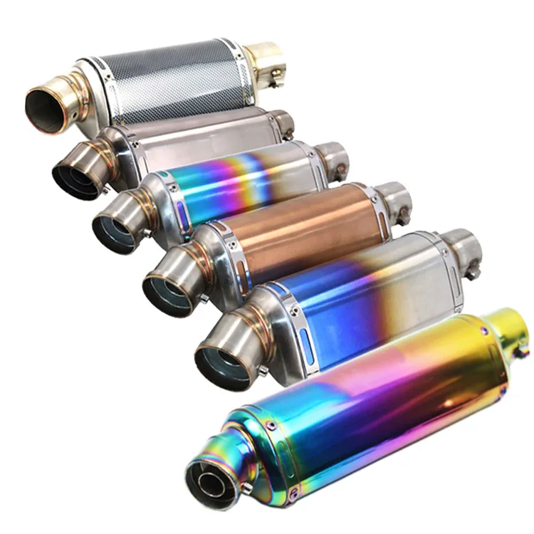 Universal Motorcycle Exhaust For suzuki honda Muffler Titanium Color Scooter Motorbike ATV Pit Bike Escape cafe racer tmax