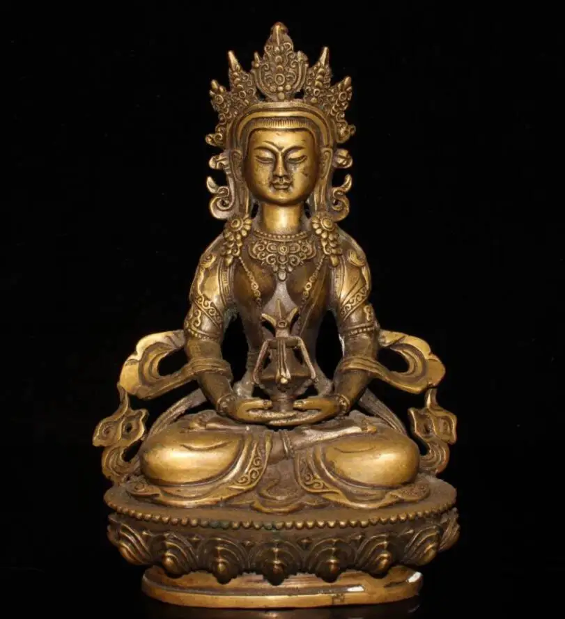 

China brass archaize seiko Buddha crafts statue