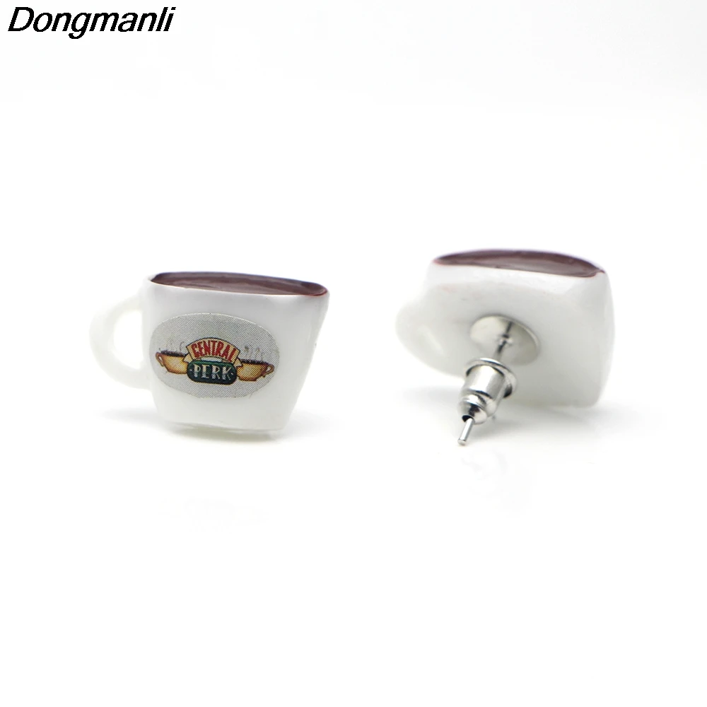 DZ1157 Friends TV Show Ear Stud Earrings For Womens Acrylic coffee Cup Earrings Jewelry Girl Gifts