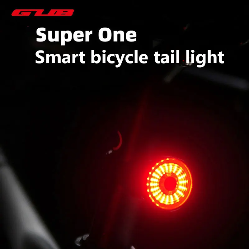 GUB Bicycle Flashlight For Bike Auto Start/Stop Brake Sensing IPx6 Waterproof LED USB Rechargeable Bike Flashlight Taillight