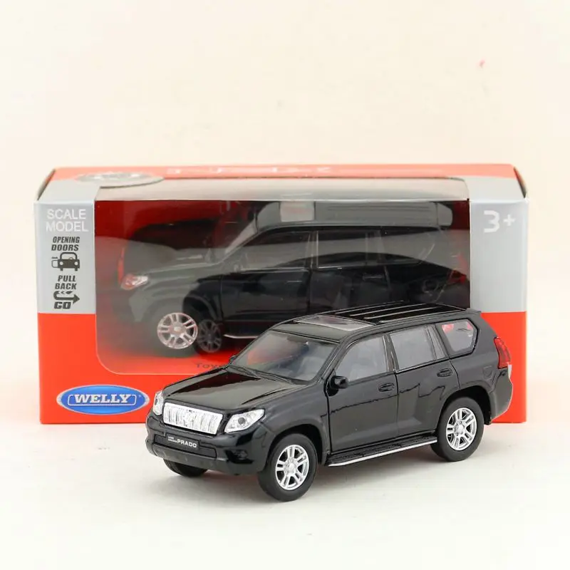 WELLY Toy Diecast Vehicle Model 1:36 Toyota Land Cruiser Prado SUV Sport Pull Back Car Educational Collection Gift Kid