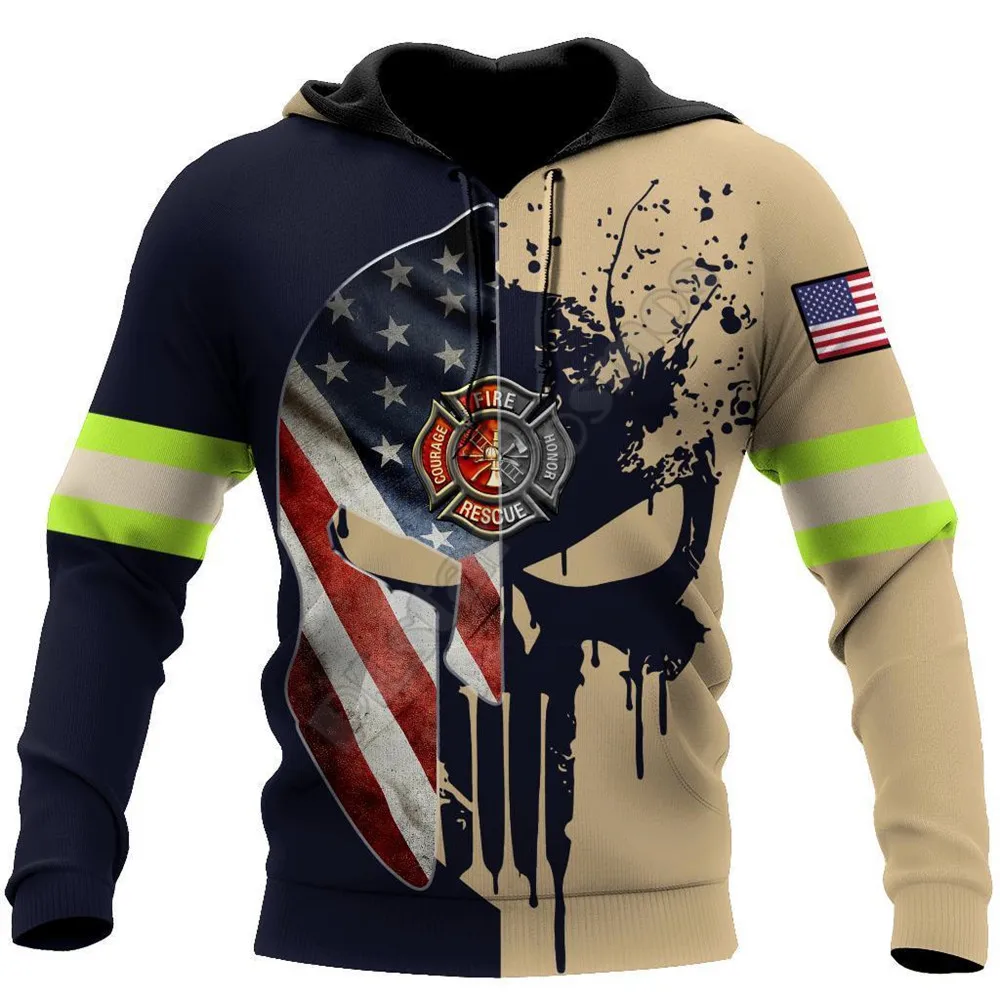 

Firefighter -The Soldier hoodies 3D Printed Zipper Hoodies/Sweatshirts women for men Halloween cosplay costumes 02