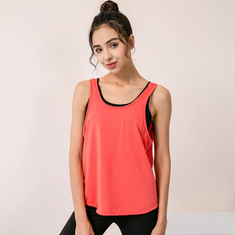 Loose Yoga Vest Jogging Sports Tops Shirts Quick-drying Shirts Breathable Training Vest Cropped Gym Top Sleeveless Tank Tops