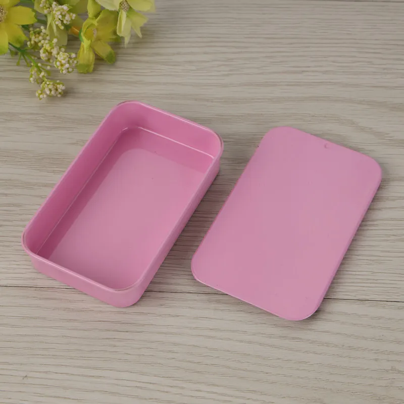 Pack of 10 PCS Rectangle Metal Box Container Boxes Holder Storage Pink Multi Functional