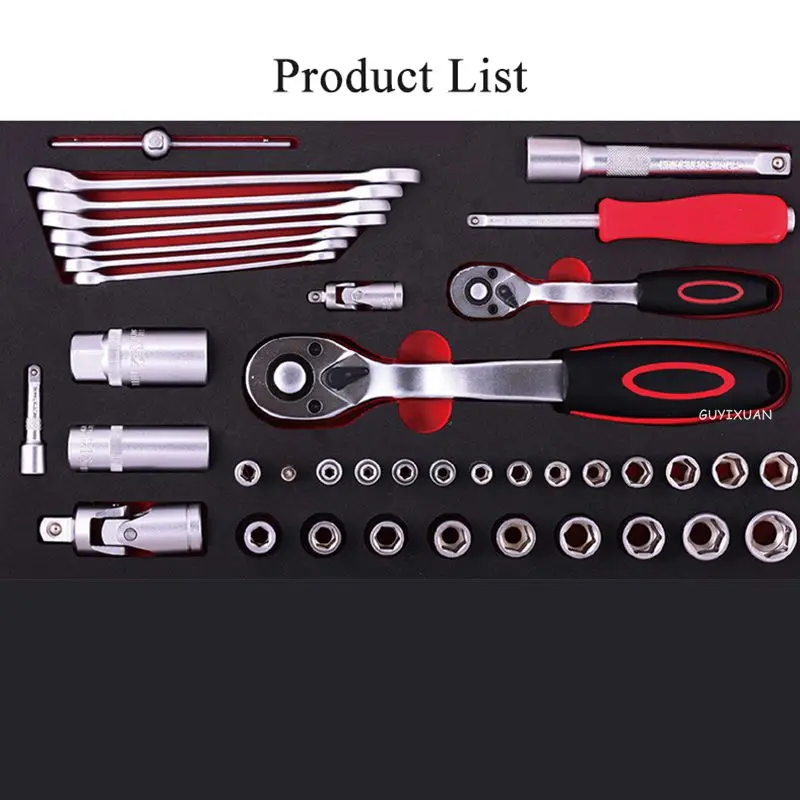 Auto Repair Tool Set Socket Set Portable Ratchet Wrench Auto Repair Tool Box 74 Auto Repair Tool Set Quick Repair Tool Collectio