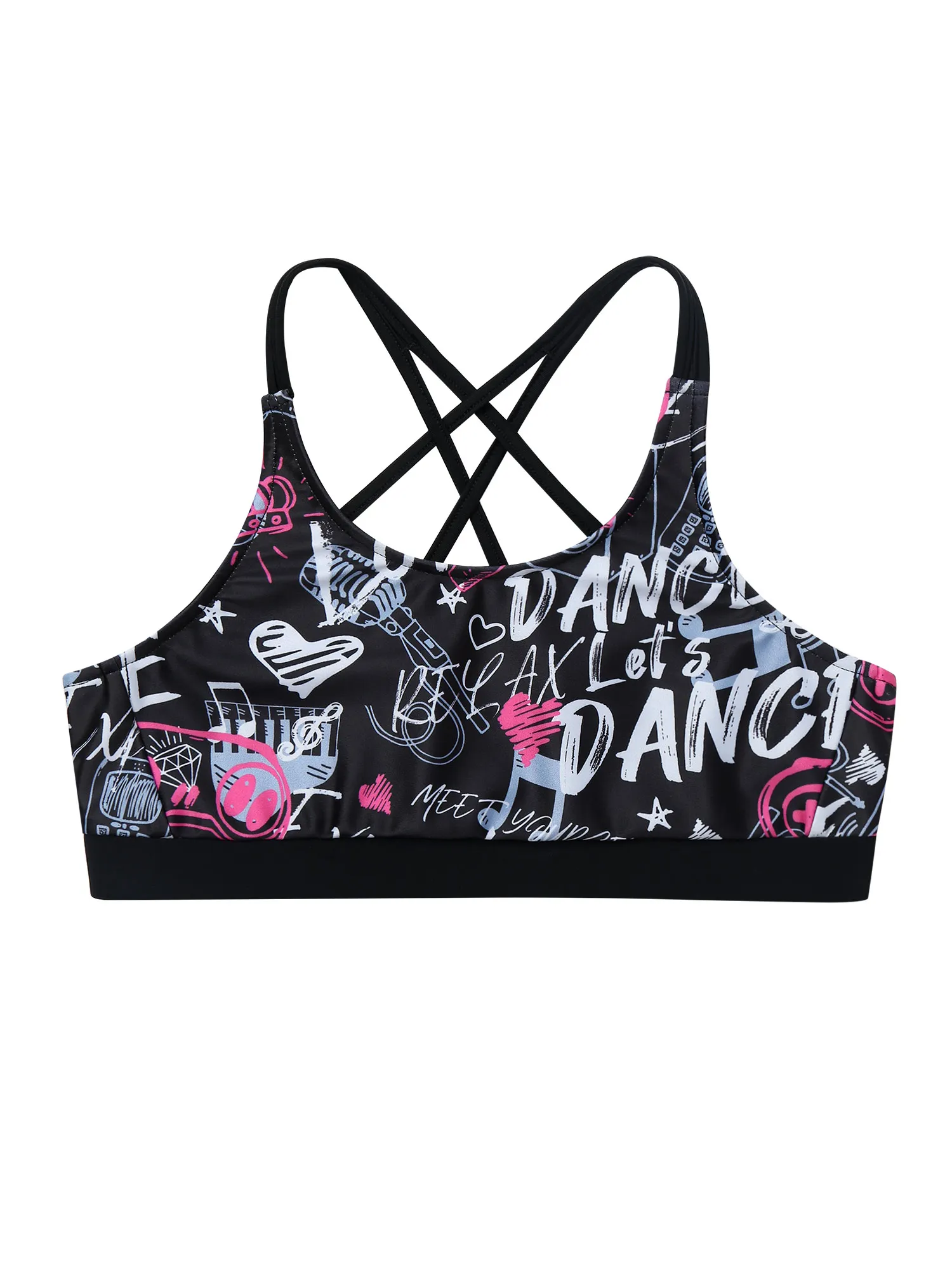 

Kids Girls Running Vests Sportswear Sleeveless Sports Top Backless Straps Criss Cross Back Crop Top for Gym Workout Activewear