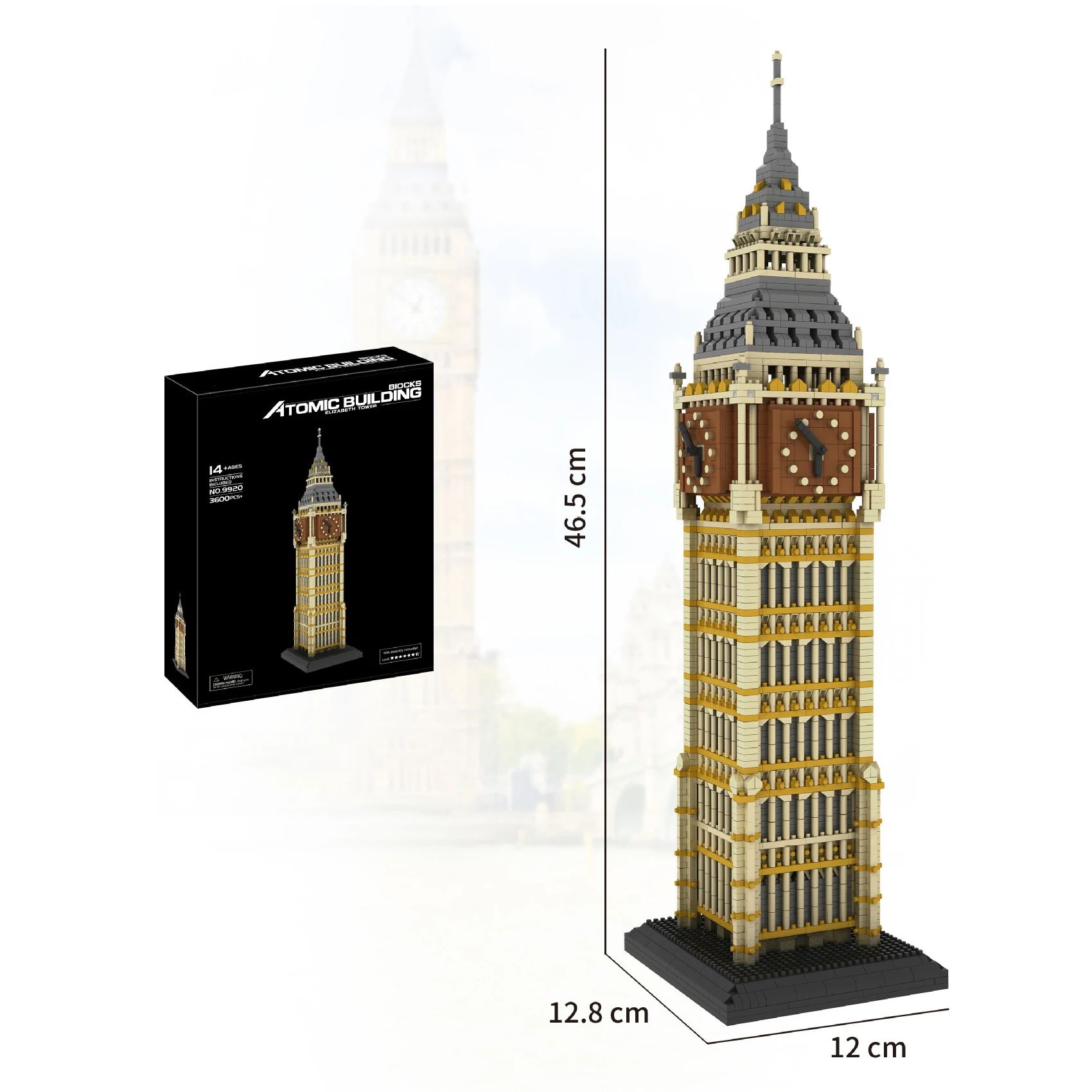 hot Street View city architecture Street view England London Big Ben Elizabeth Tower model mini micro diamond blocks bricks toys